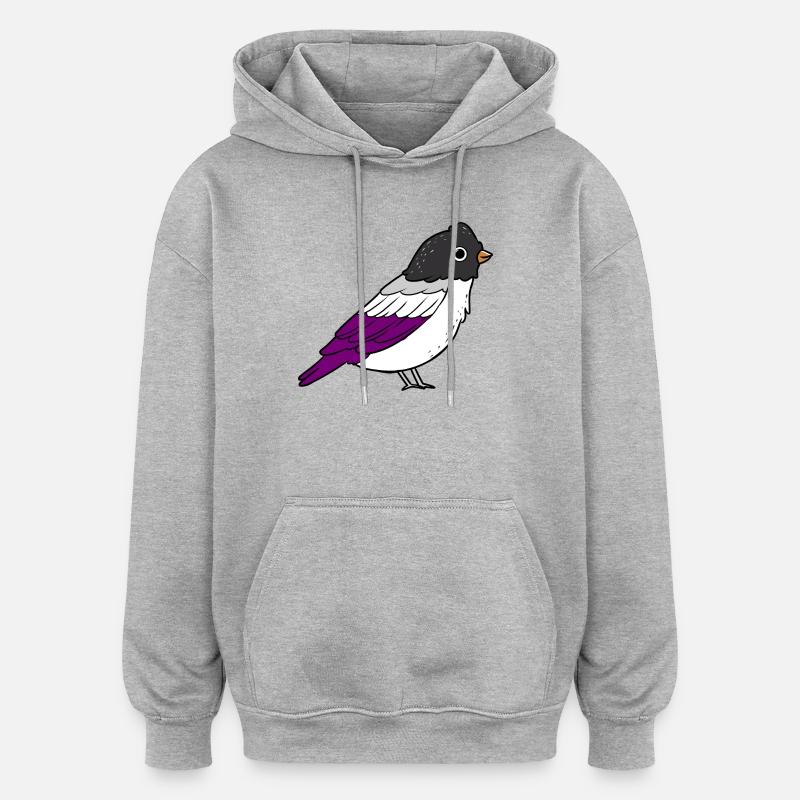 Asexué Bird Ace Pride - Sweat à capuche oversize unisexe - gris chiné