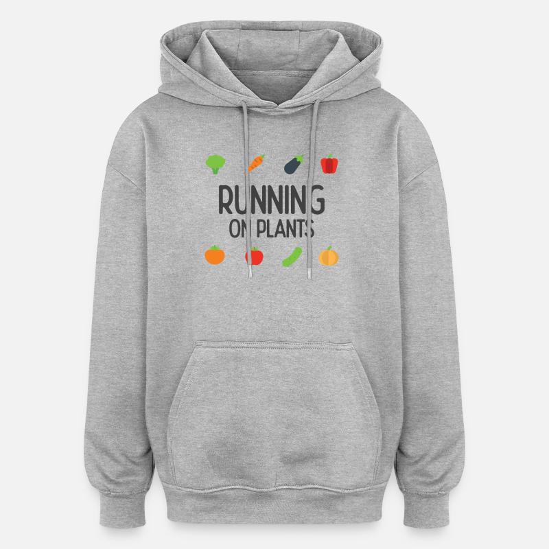 Courir sur les plantes - Sweat à capuche oversize unisexe - gris chiné
