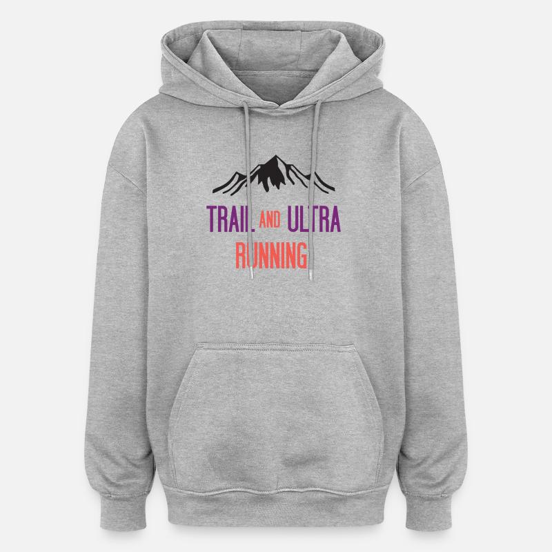 Trail et Ultra Running - Sweat à capuche oversize unisexe - gris chiné