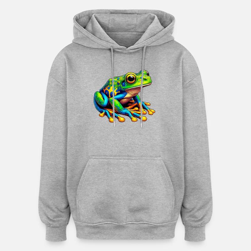 Frog - Oversized Unisex Hoodie - heather grey