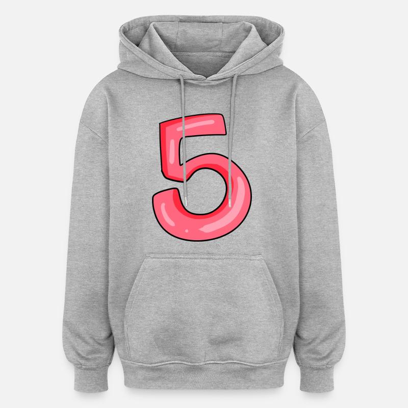 Numéro 5 Numéro - Sweat à capuche oversize unisexe - gris chiné