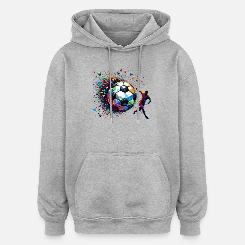 dynamic soccer player playing soccer - Oversized Unisex Hoodie - heather grey