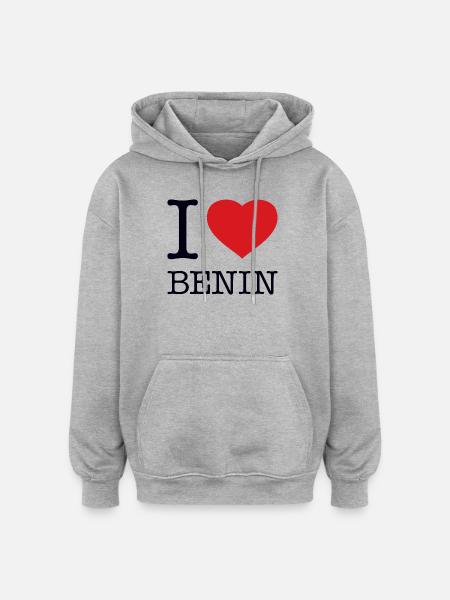 I LOVE BENIN - Oversized Unisex Hoodie - heather grey
