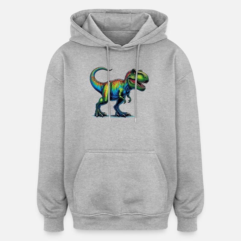 Dinosaur - Oversized Unisex Hoodie - heather grey