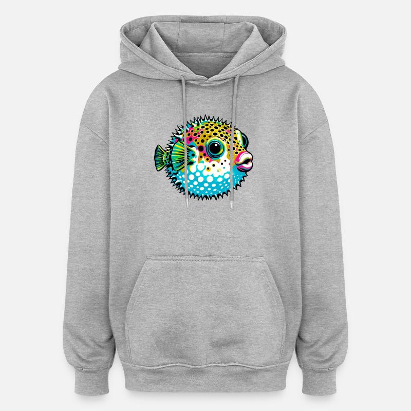 Blowfish - Sweat à capuche oversize unisexe - gris chiné