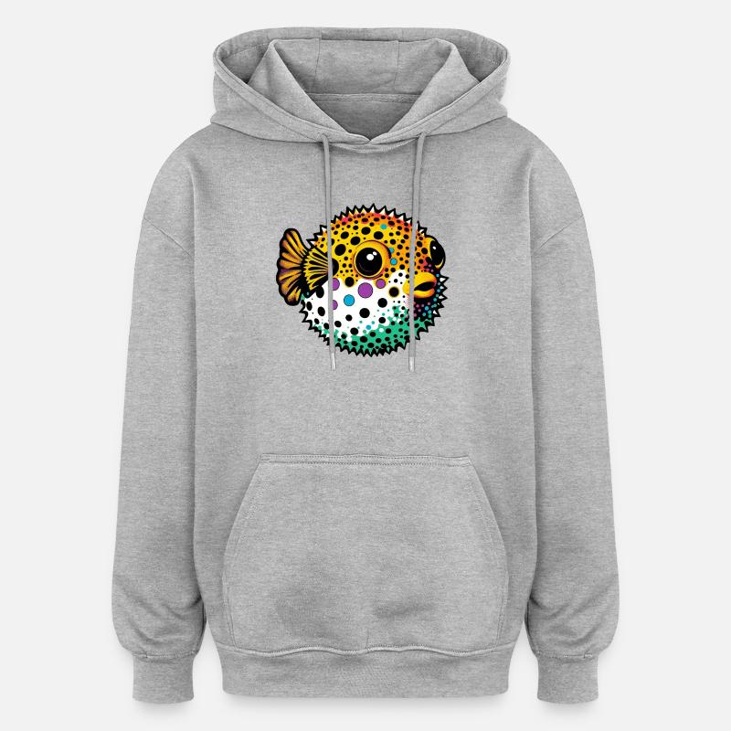 Blowfish - Sweat à capuche oversize unisexe - gris chiné