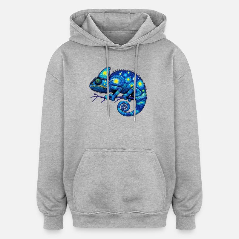 Chamäleon - Oversized Unisex Hoodie - Grau meliert