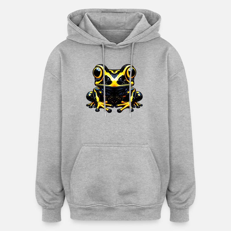 Frosch - Oversized Unisex Hoodie - Grau meliert