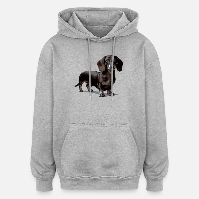 Dackel - Oversized Unisex Hoodie - Grau meliert