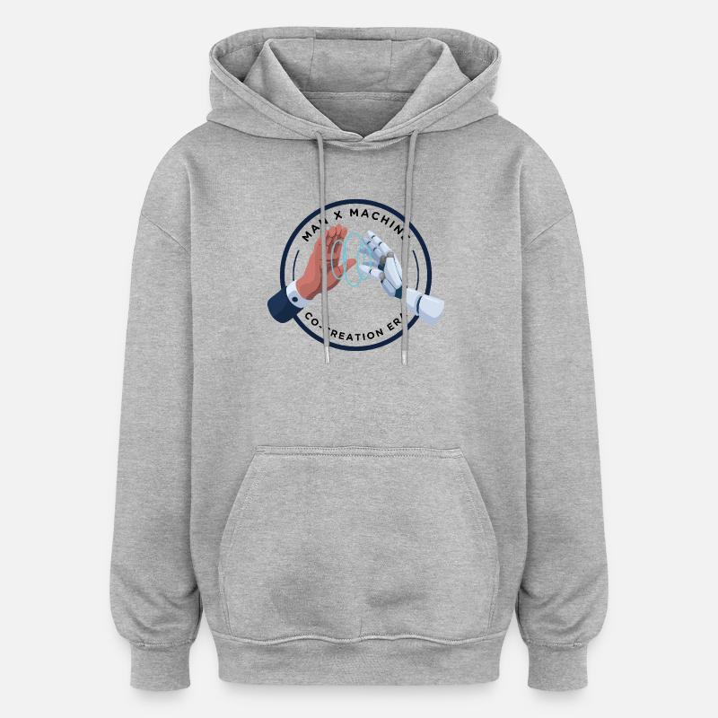 Haptic Bond: Human Robot Handshake - Oversized Unisex Hoodie - heather grey