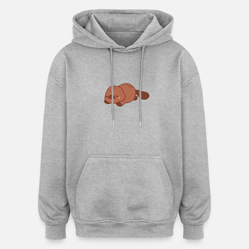 L’étrange ornithorynque - Sweat à capuche oversize unisexe - gris chiné