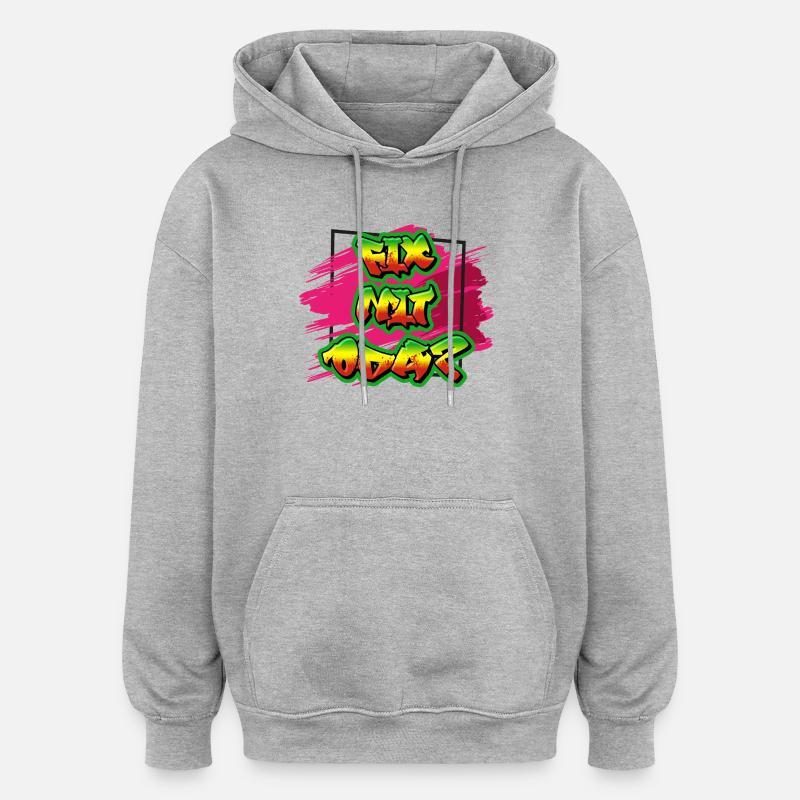 Graffiti Inspired Paint Sprayer Design, Dialect - Oversized Unisex Hoodie - heather grey