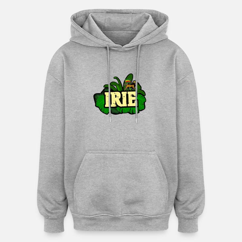 Reggae Irie - Sweat à capuche oversize unisexe - gris chiné