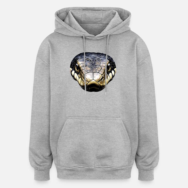 Schlange Python Kobra Klapperschlange Schlangen - Oversized Unisex Hoodie - Grau meliert