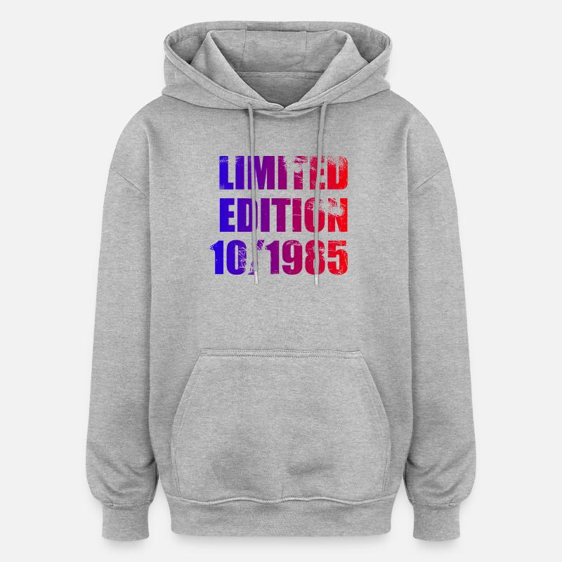 40e anniversaire Edition Limitée 10/1985 - Sweat à capuche oversize unisexe - gris chiné