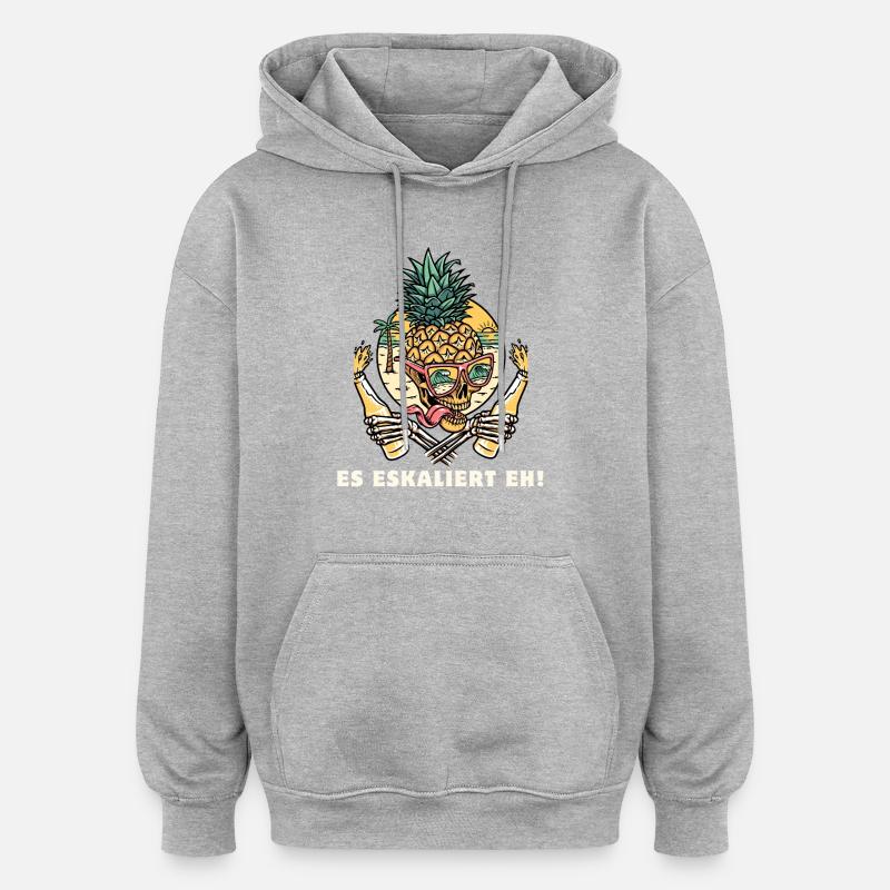 Es eskaliert eh! - Oversized Unisex Hoodie - Grau meliert