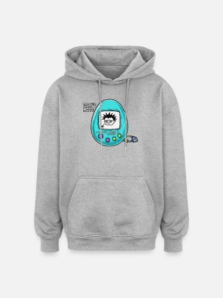 Low Battery Mood - Oversized Unisex Hoodie - heather grey