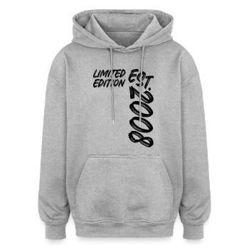 Limited Edition Est. 2008 - Oversized Unisex Hoodie - Grau meliert - Vorne - Noah (186cm)