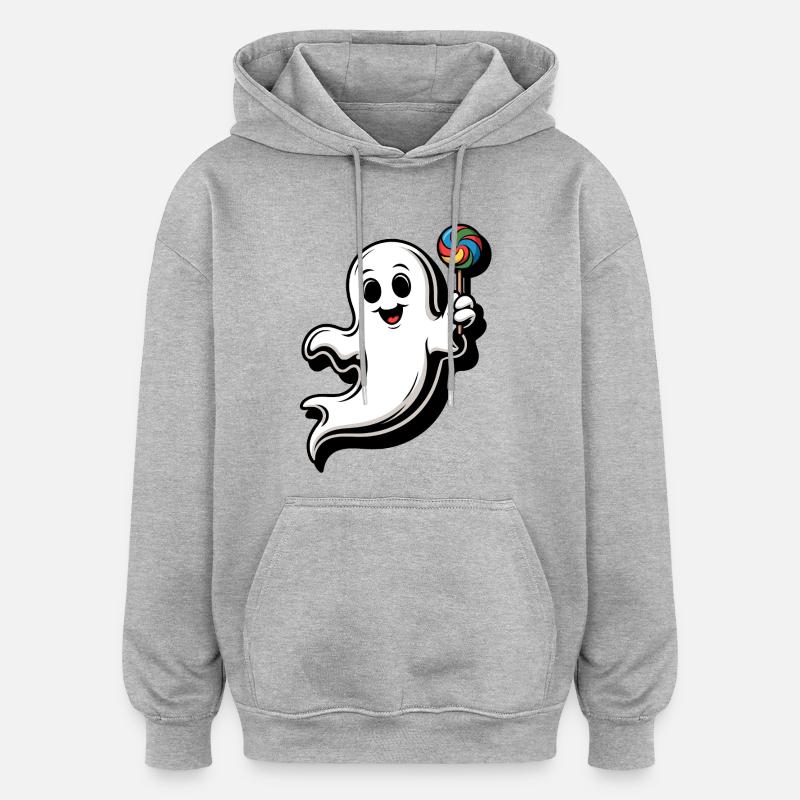 Fröhlicher Geist mit Lollipop - Sweat à capuche oversize unisexe - gris chiné