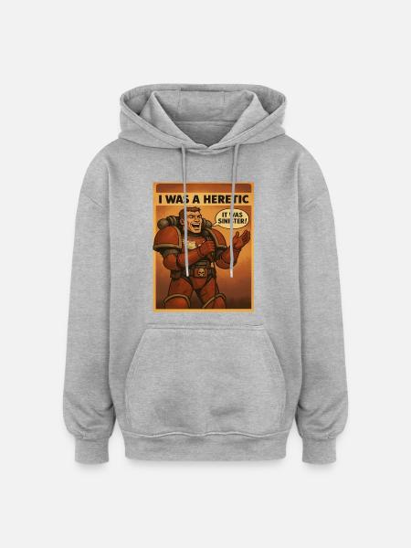 Held der Ketzer – It Was Sinister - Oversized Unisex Hoodie - Grau meliert