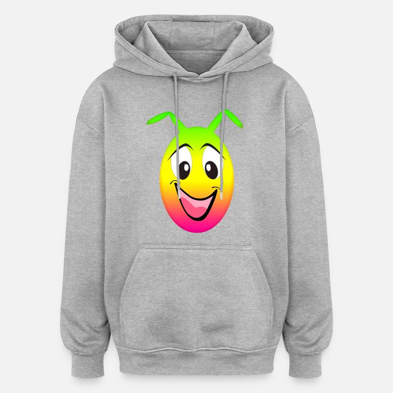Regenbogen Lächeln  - Oversized Unisex Hoodie - Grau meliert