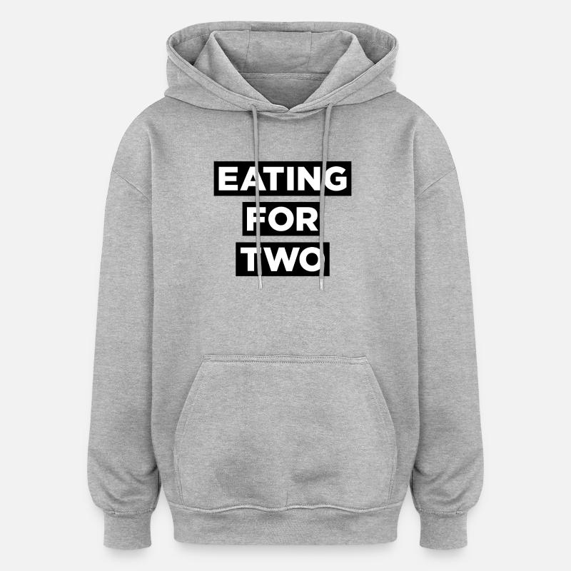 Manger pour deux - Sweat à capuche oversize unisexe - gris chiné