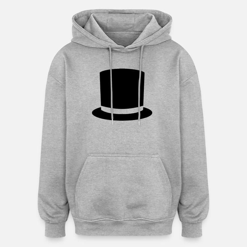 Haut-de-forme - Sweat à capuche oversize unisexe - gris chiné