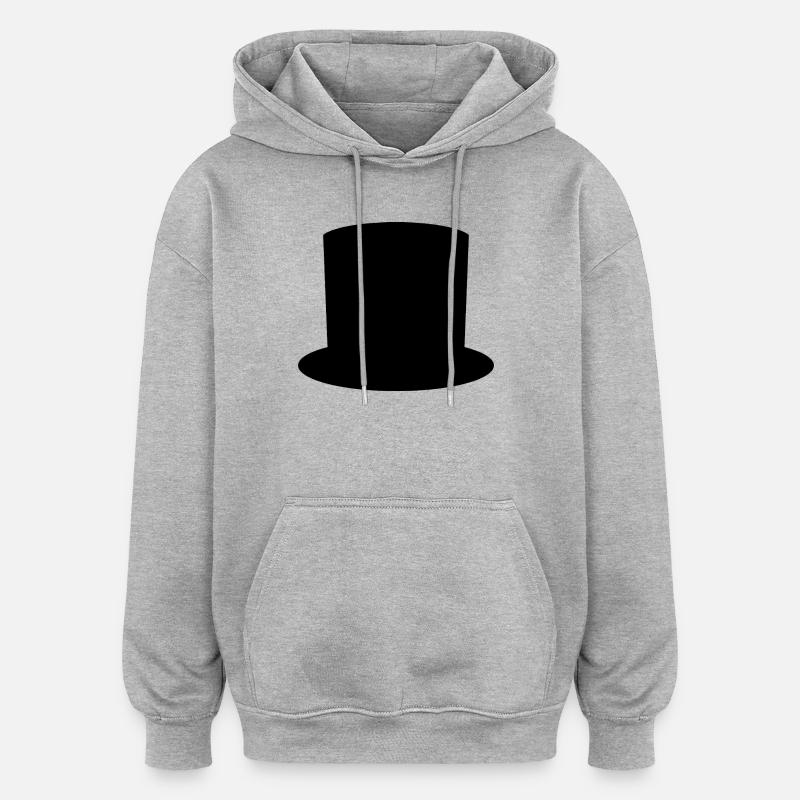 Haut-de-forme - Sweat à capuche oversize unisexe - gris chiné