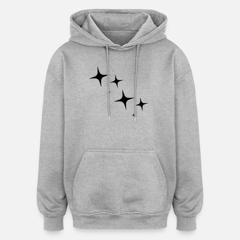 Funkeln - Sterne - Zeichen - Oversized Unisex Hoodie - Grau meliert