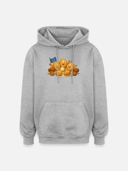 Walnut Pastry - Oversized Unisex Hoodie - heather grey