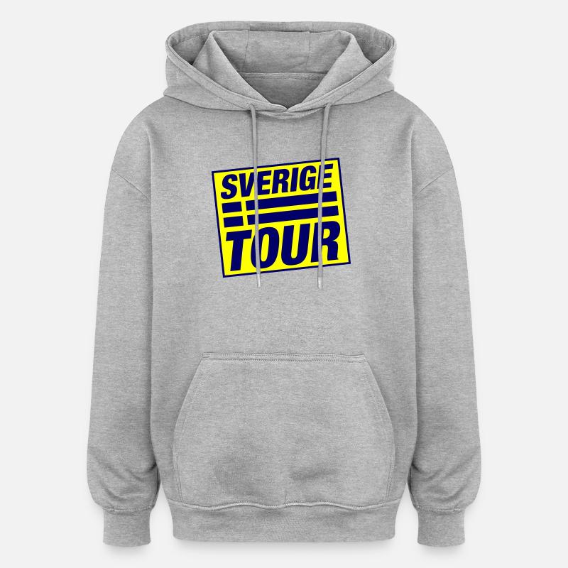 Drapeau du circuit de Suède - Sweat à capuche oversize unisexe - gris chiné