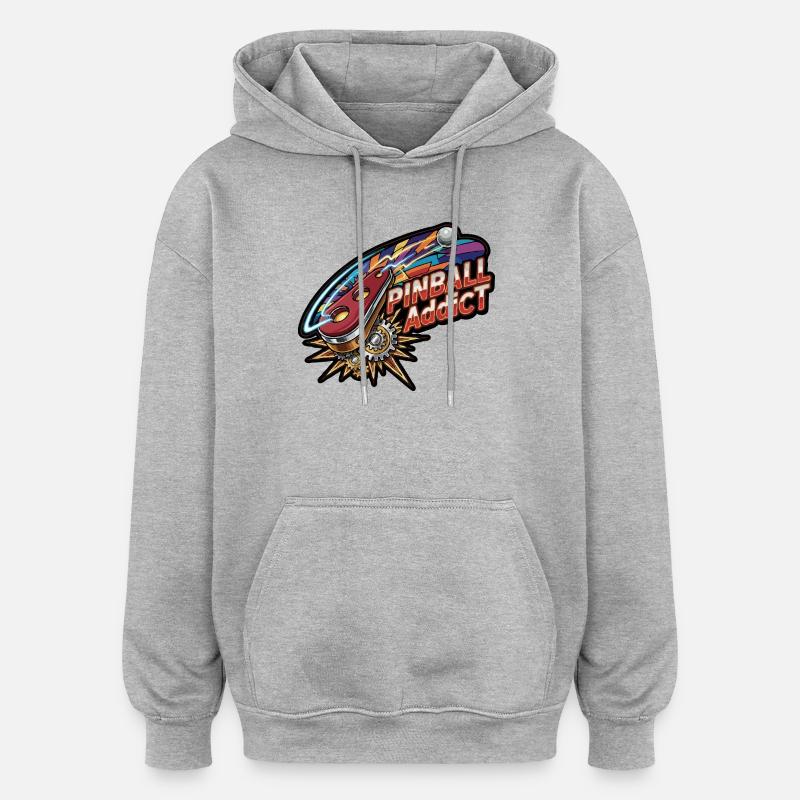 Flipper-Süchtiger Neon-Explosion - Oversized Unisex Hoodie - Grau meliert