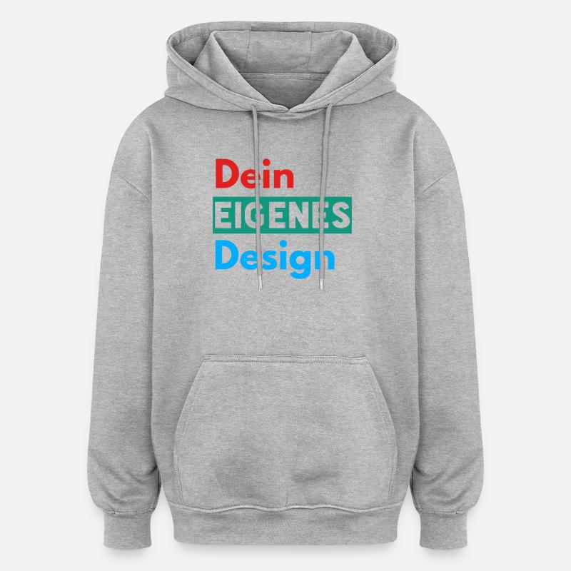 Votre propre conception - Sweat à capuche oversize unisexe - gris chiné