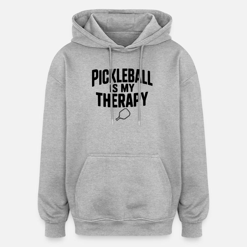 Le pickleball est ma thérapie - Sweat à capuche oversize unisexe - gris chiné