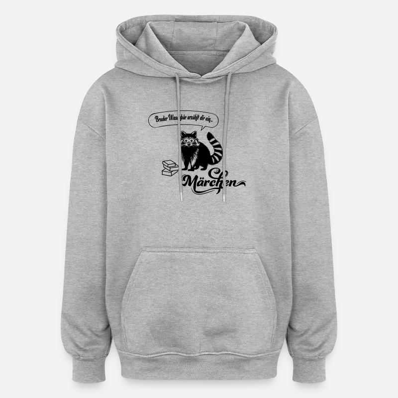 Frère Raton laveur - Sweat à capuche oversize unisexe - gris chiné