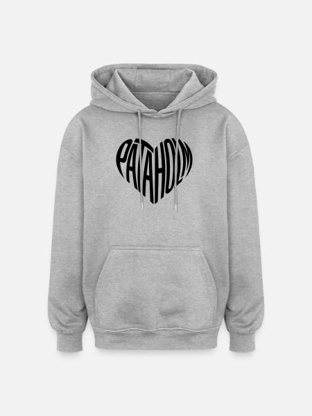 Pataholm Heart Font - Oversized Unisex Hoodie - heather grey