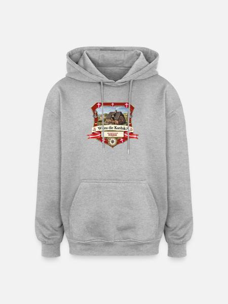 Wozu Karibik? Ich will nach Odense! - Oversized Unisex Hoodie - Grau meliert