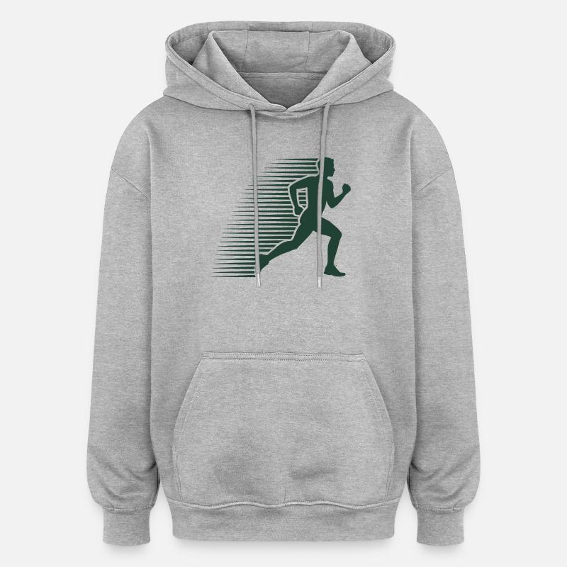 Silhouette en course au sprint - Sweat à capuche oversize unisexe - gris chiné