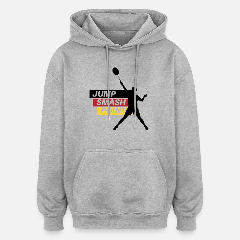 Point de smash de saut - Sweat à capuche oversize unisexe - gris chiné