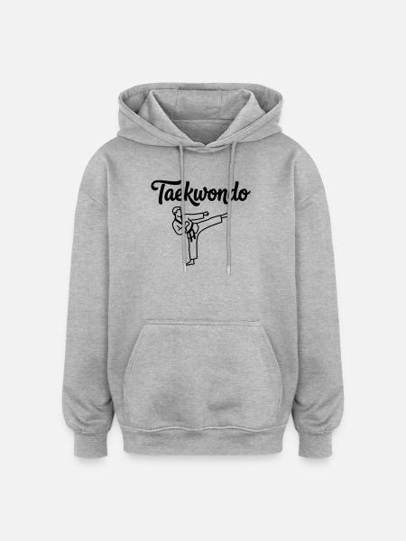 Taekwondo - Oversized Unisex Hoodie - Grau meliert