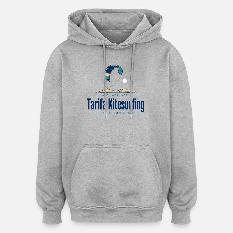 Tarifa Kitesurfing Paragleiter Insel - Oversized Unisex Hoodie - Grau meliert