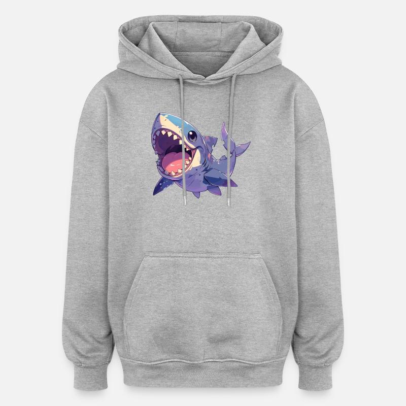 Requins Requin - Sweat à capuche oversize unisexe - gris chiné