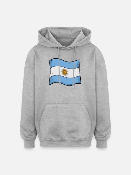 Argentinische Sonnenflagge Kunst - Oversized Unisex Hoodie - Grau meliert