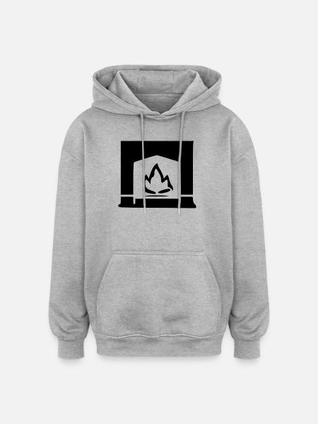 Kamin Feuer Geschenk - Oversized Unisex Hoodie - Grau meliert