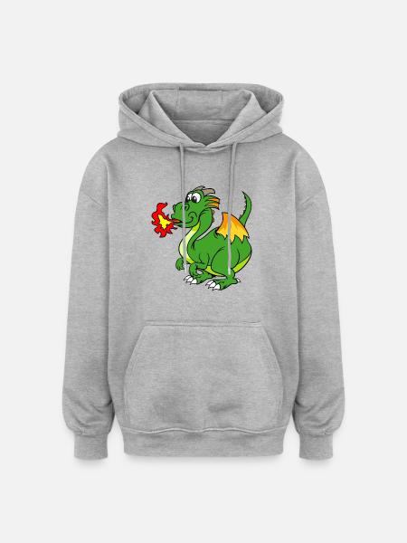dragon - Oversized Unisex Hoodie - heather grey