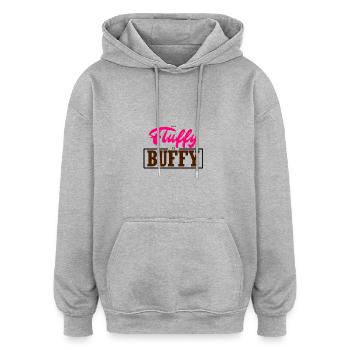 From Fluffy to Buffy - Oversized Unisex Hoodie - Grau meliert - Vorne - Noah (186cm)