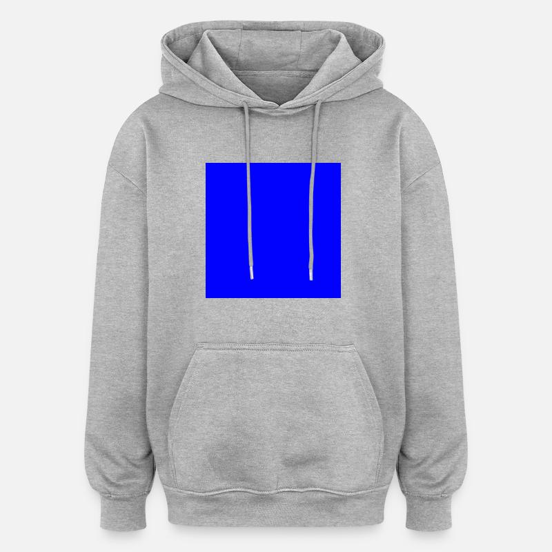 bleu carré - Sweat à capuche oversize unisexe - gris chiné