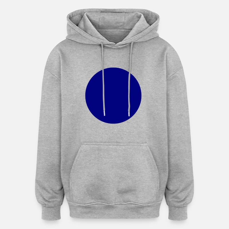 cerchio blu - Felpa con cappuccio unisex oversize - grigio melange