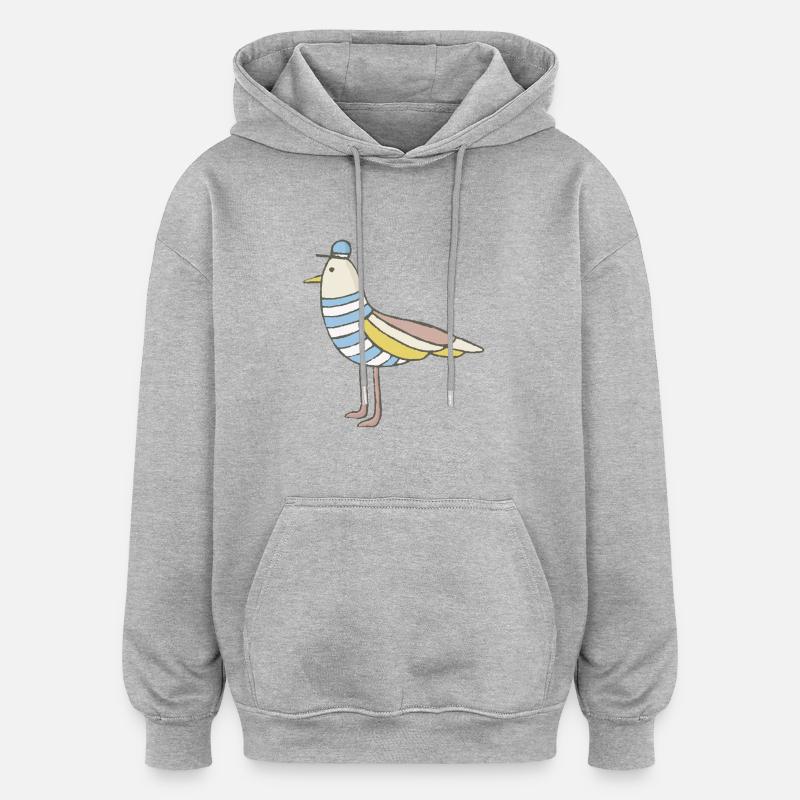 mouette - Sweat à capuche oversize unisexe - gris chiné