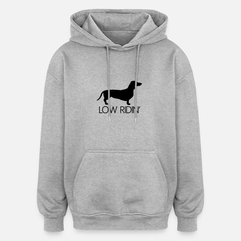 Teckel surbaissés ' - Sweat à capuche oversize unisexe - gris chiné